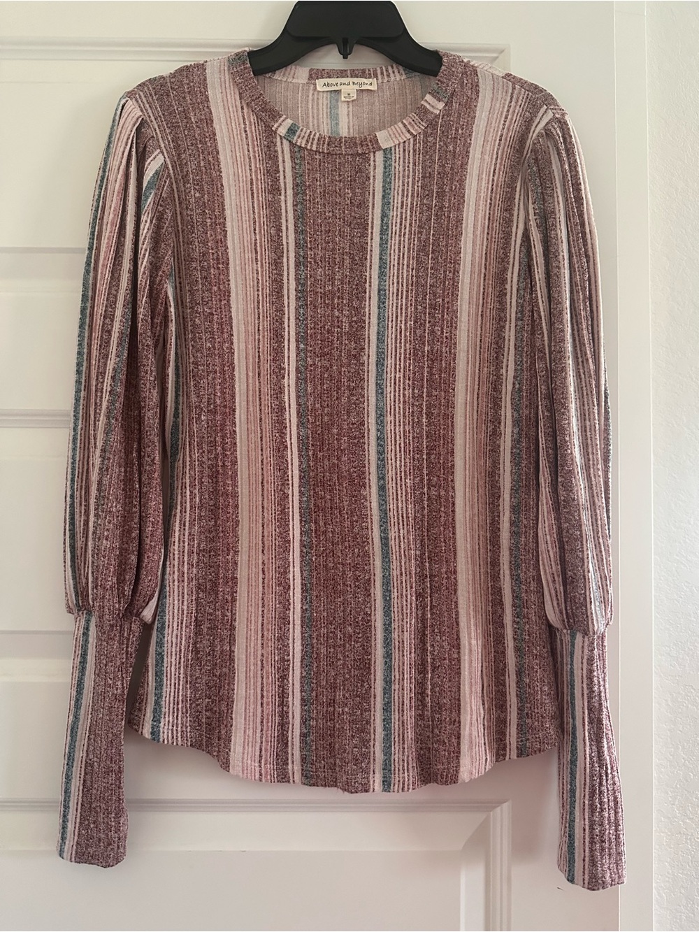 Striped Long-Sleeve Knit Top